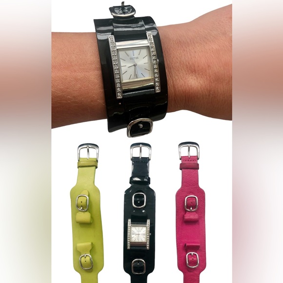 Guess Watch 3 Interchangeable Leather Straps - Picture 1 of 10